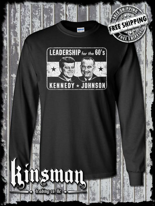 Kennedy / Johnson For President 1960's Retro Political Long Sleeve T-Shirt