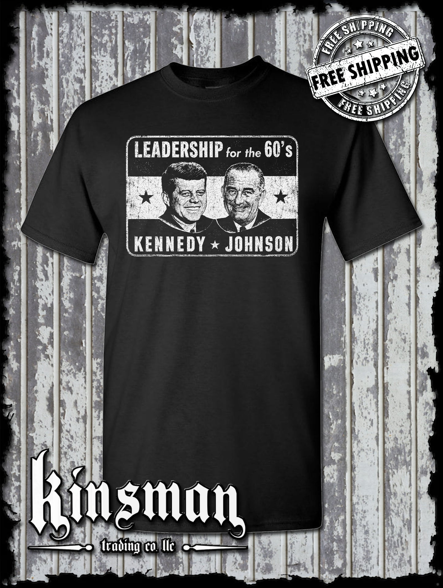 Kennedy / Johnson For President 1960's Retro Political T-Shirt