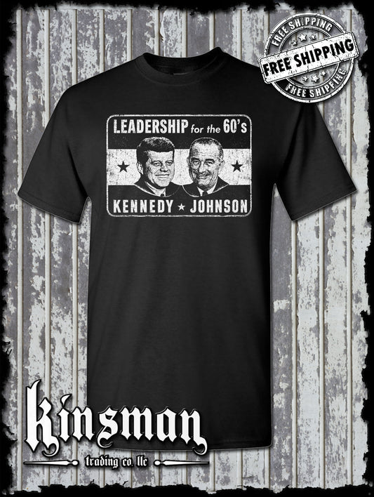 Kennedy / Johnson For President 1960's Retro Political T-Shirt