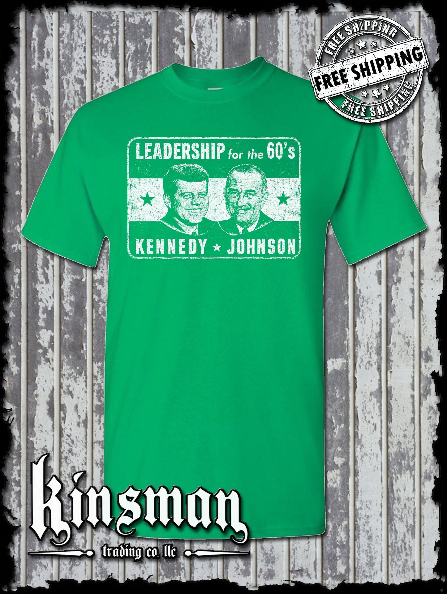 Kennedy / Johnson For President 1960's Retro Political T-Shirt