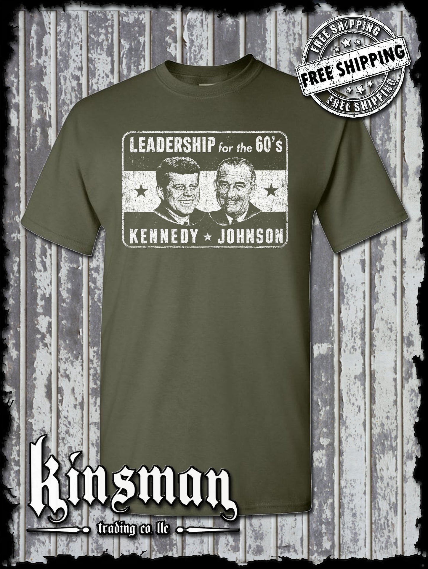 Kennedy / Johnson For President 1960's Retro Political T-Shirt