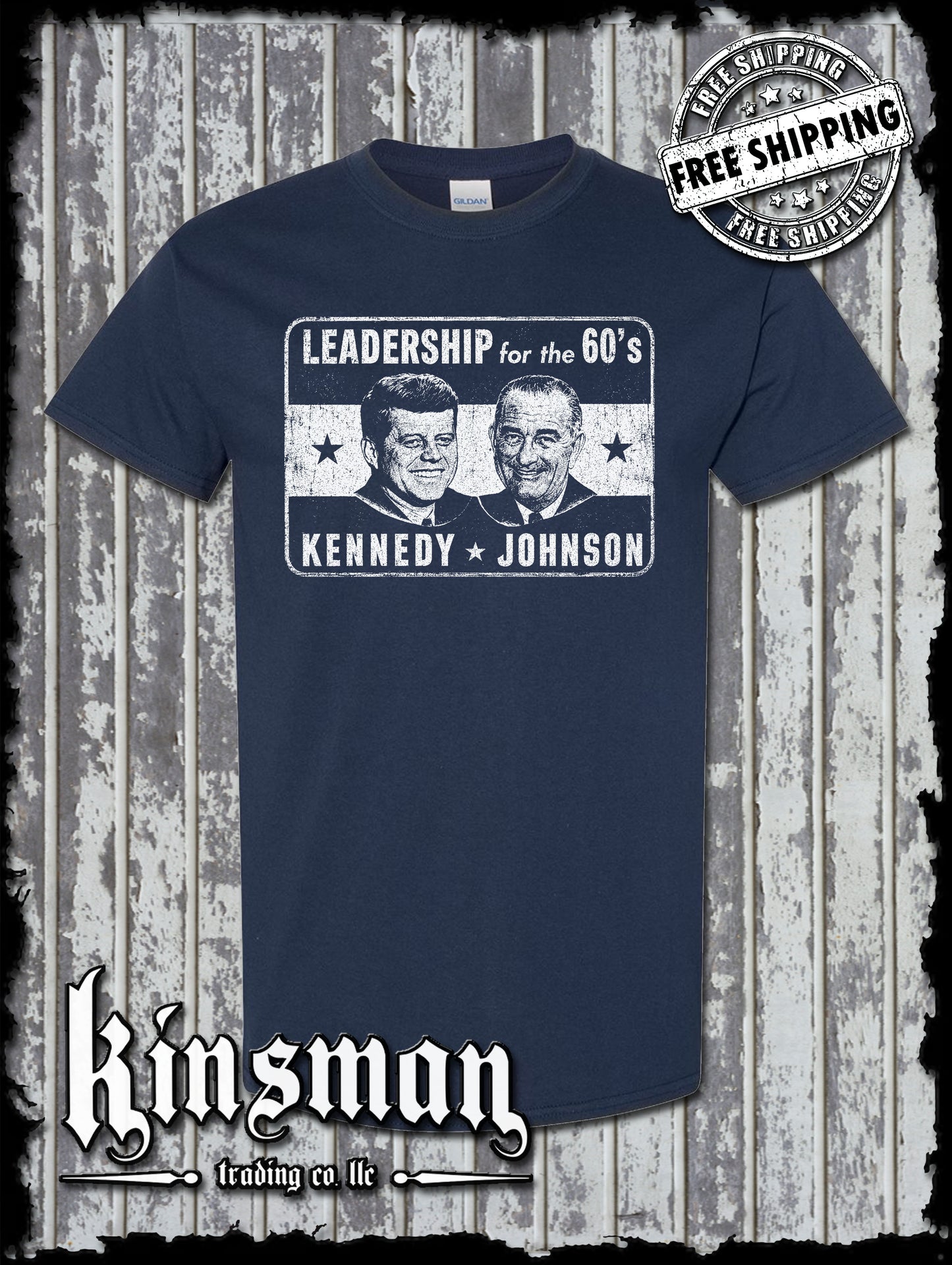 Kennedy / Johnson For President 1960's Retro Political T-Shirt