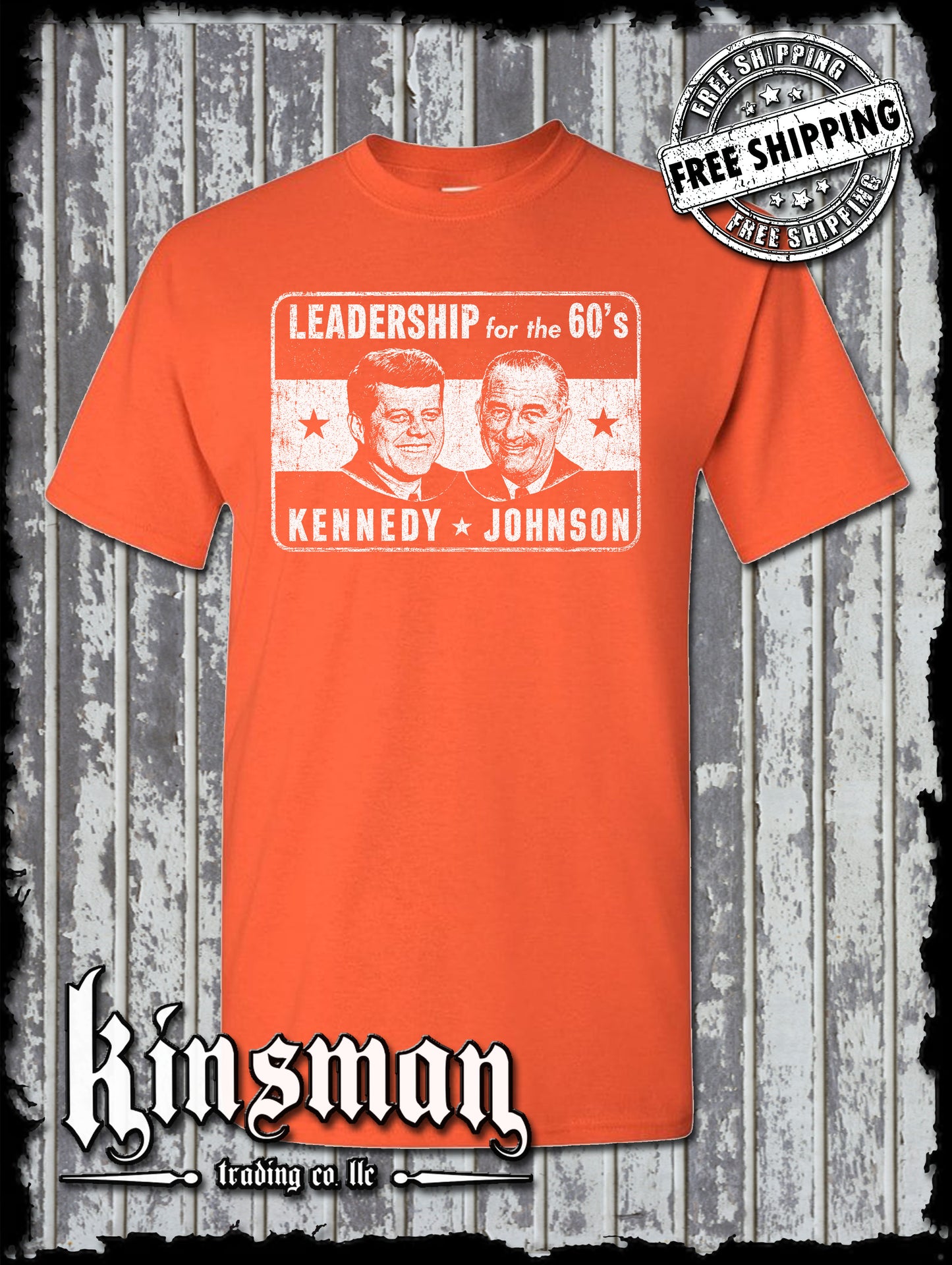 Kennedy / Johnson For President 1960's Retro Political T-Shirt
