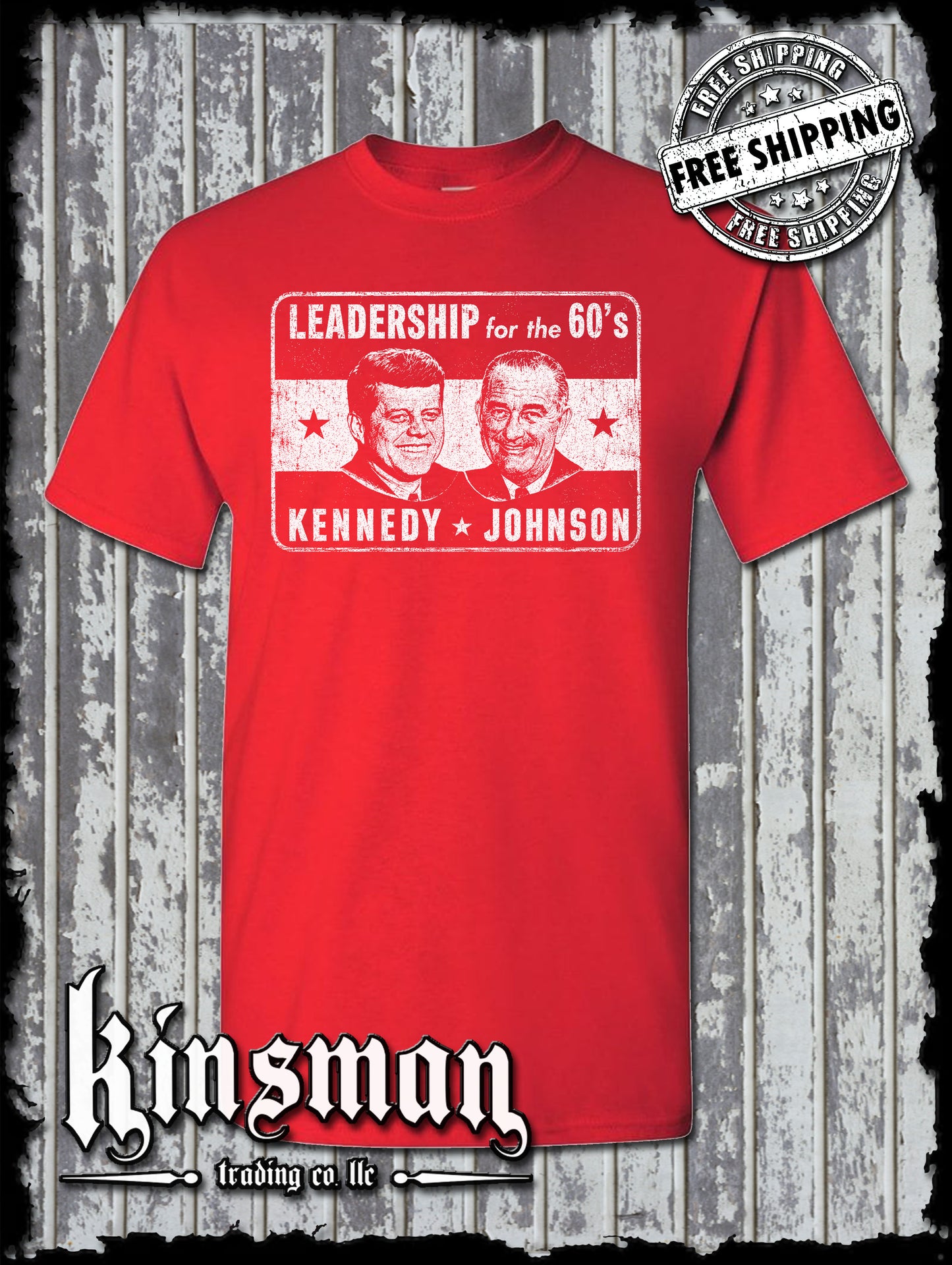 Kennedy / Johnson For President 1960's Retro Political T-Shirt