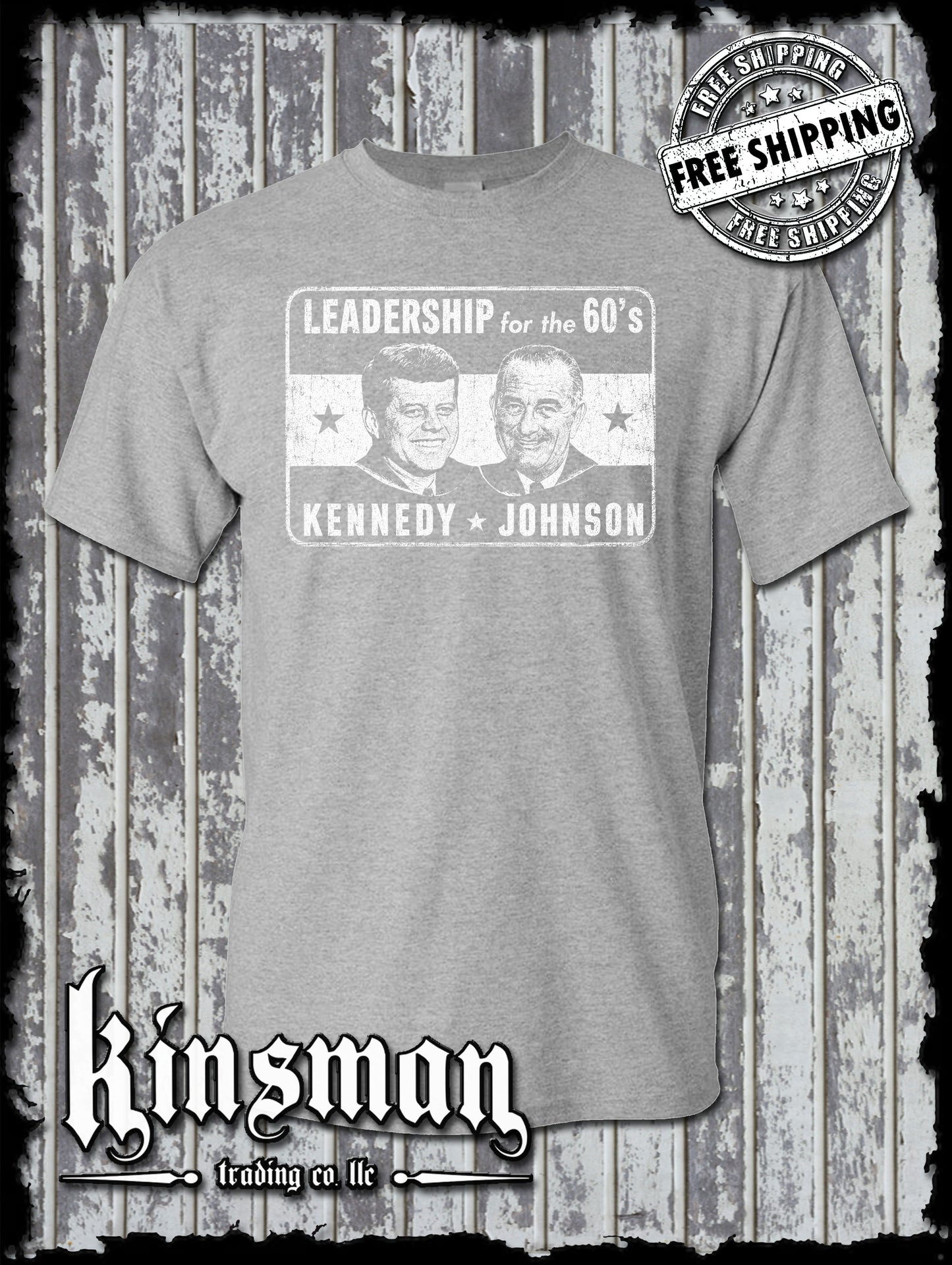 Kennedy / Johnson For President 1960's Retro Political T-Shirt