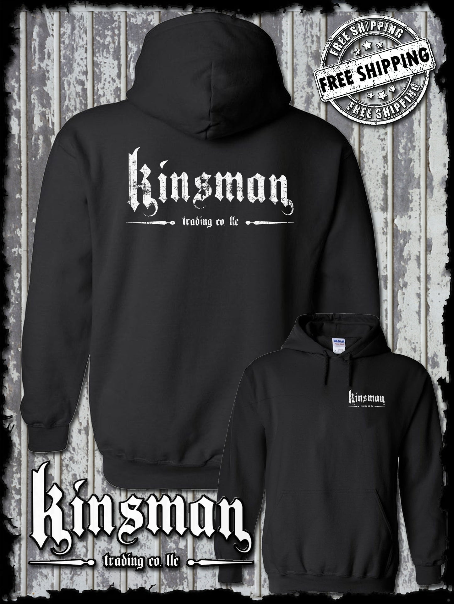Kinsman Trading Co. LLC 2-Sided Logo Hoodie / Sweatshirt