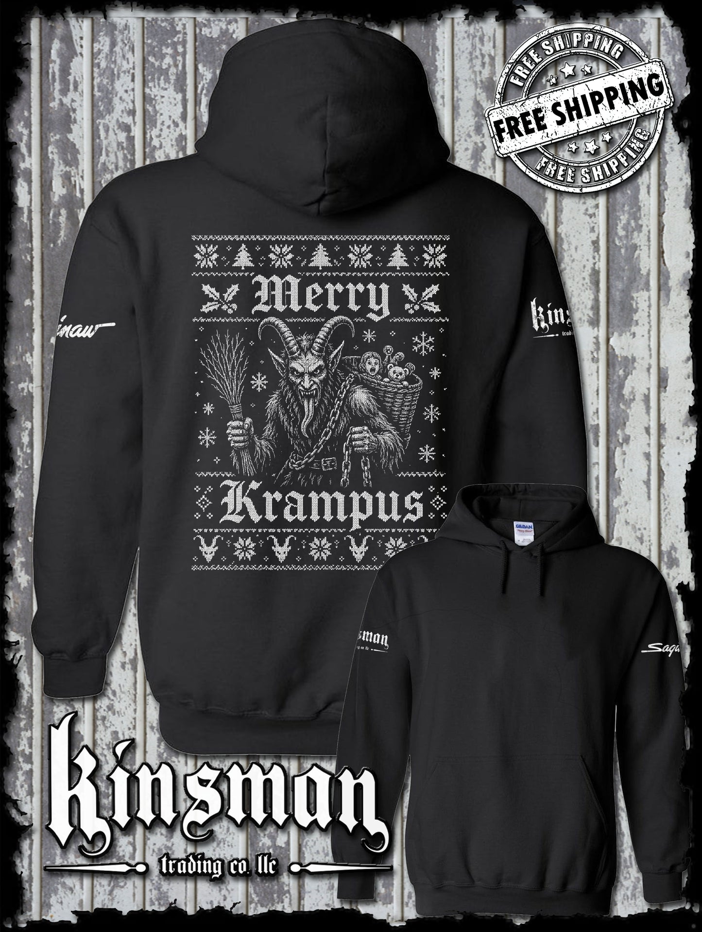 Merry Krampus Christmas Hoodie / Sweatshirt