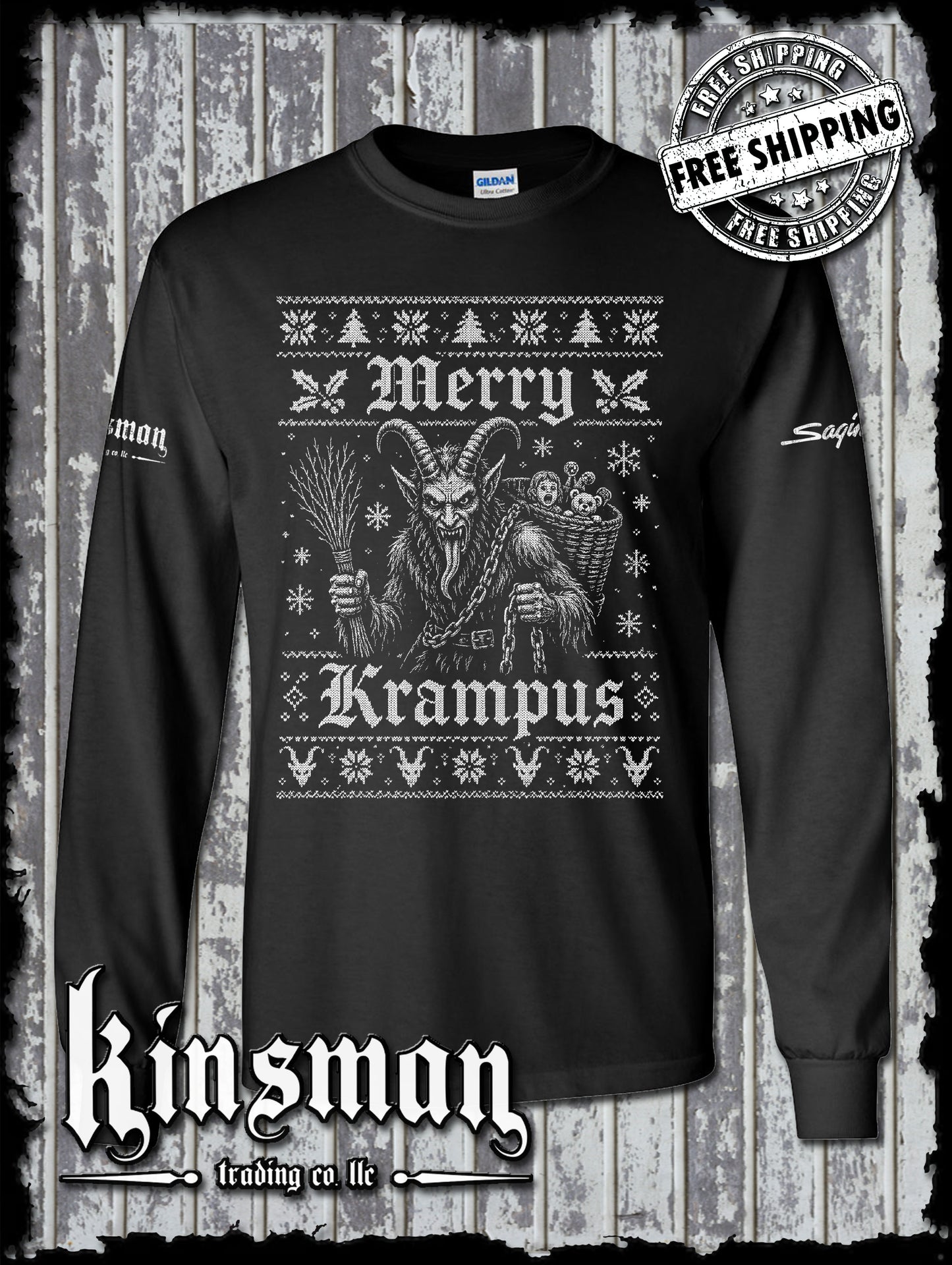 Merry Krampus Christmas Long Sleeve T-Shirt
