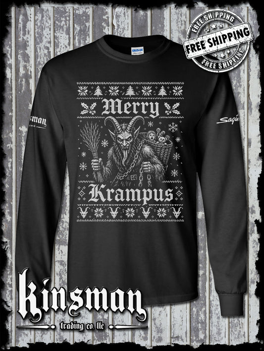 Merry Krampus Christmas Long Sleeve T-Shirt