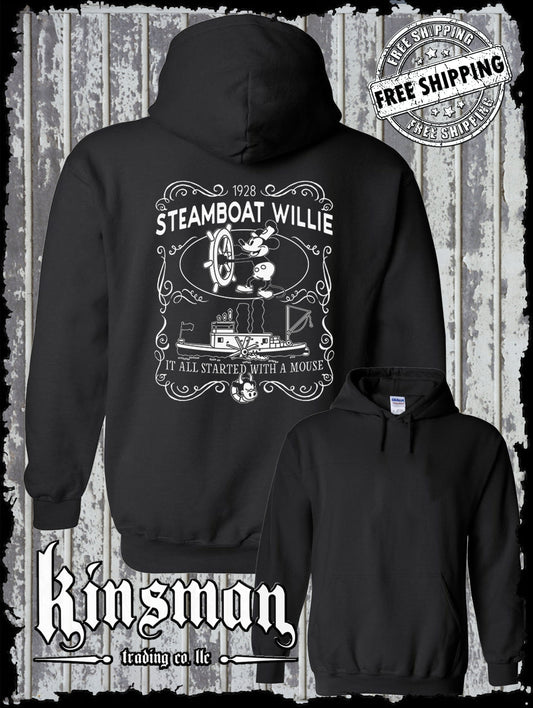 Steamboat Willie Classic Label Hoodie / Sweatshirt - Cartoon Mouse