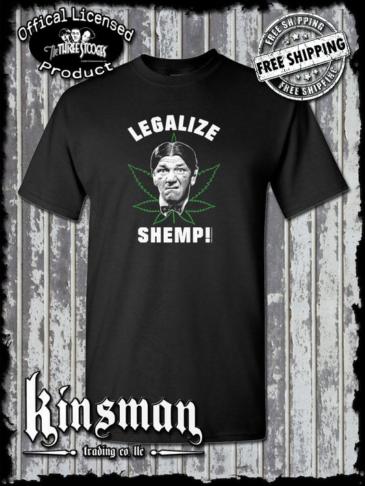 Three Stooges Legalize Shemp T-Shirt Weed Marijuana Pot Leaf