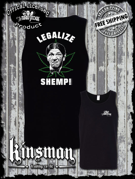 Three Stooges Legalize Shemp 2-Sided Tank Top T-Shirt Weed Marijuana Pot Leaf