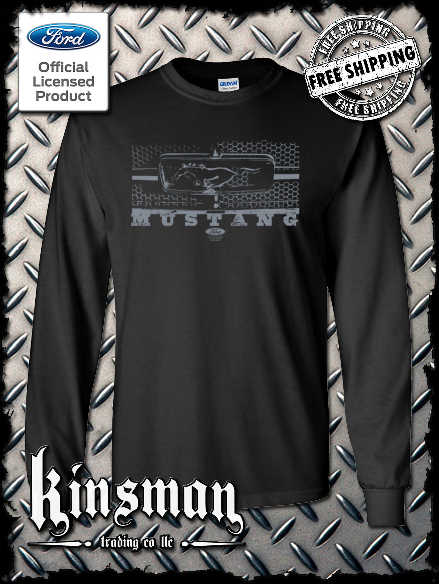 Ford Mustang Honeycomb Grille Long Sleeve T-Shirt
