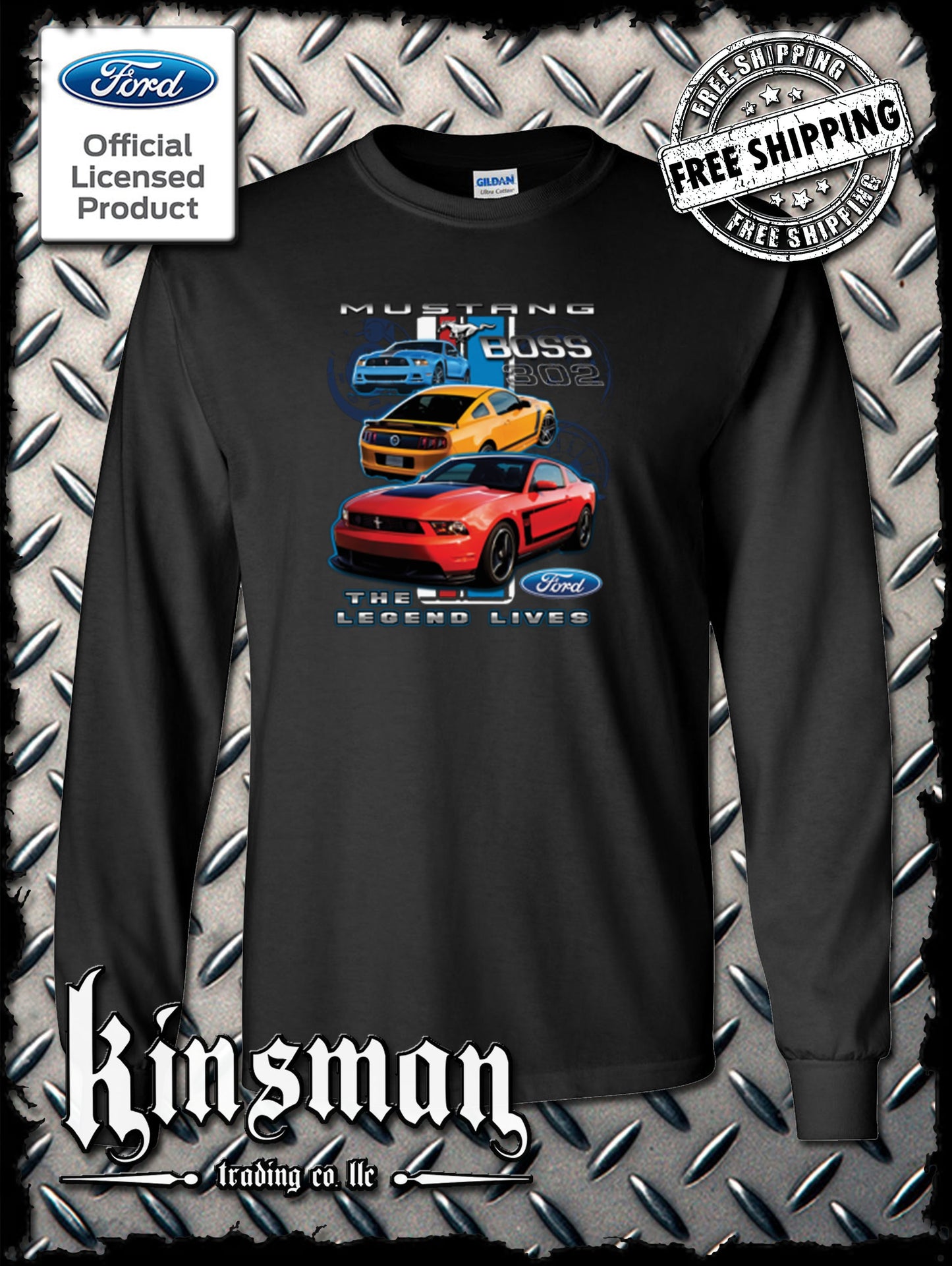 Ford Mustang The Legend Lives Long Sleeve T-Shirt Boss 302