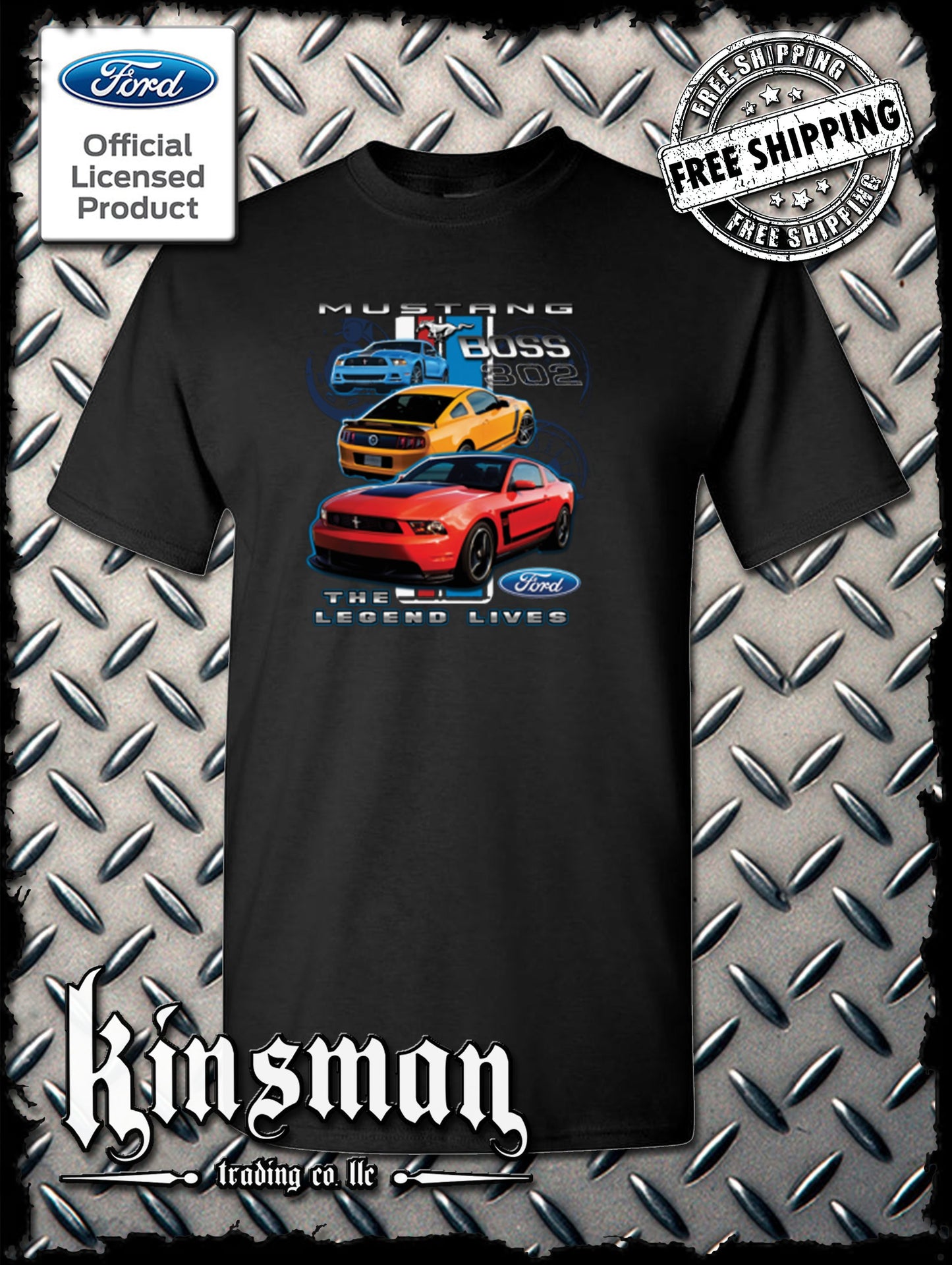 Ford Mustang The Legend Lives T-Shirt Boss 302