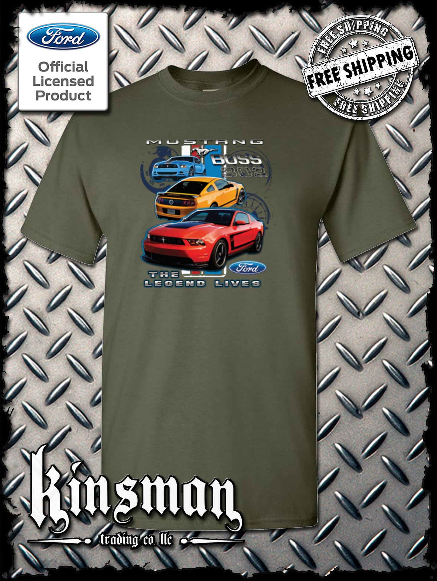 Ford Mustang The Legend Lives T-Shirt Boss 302