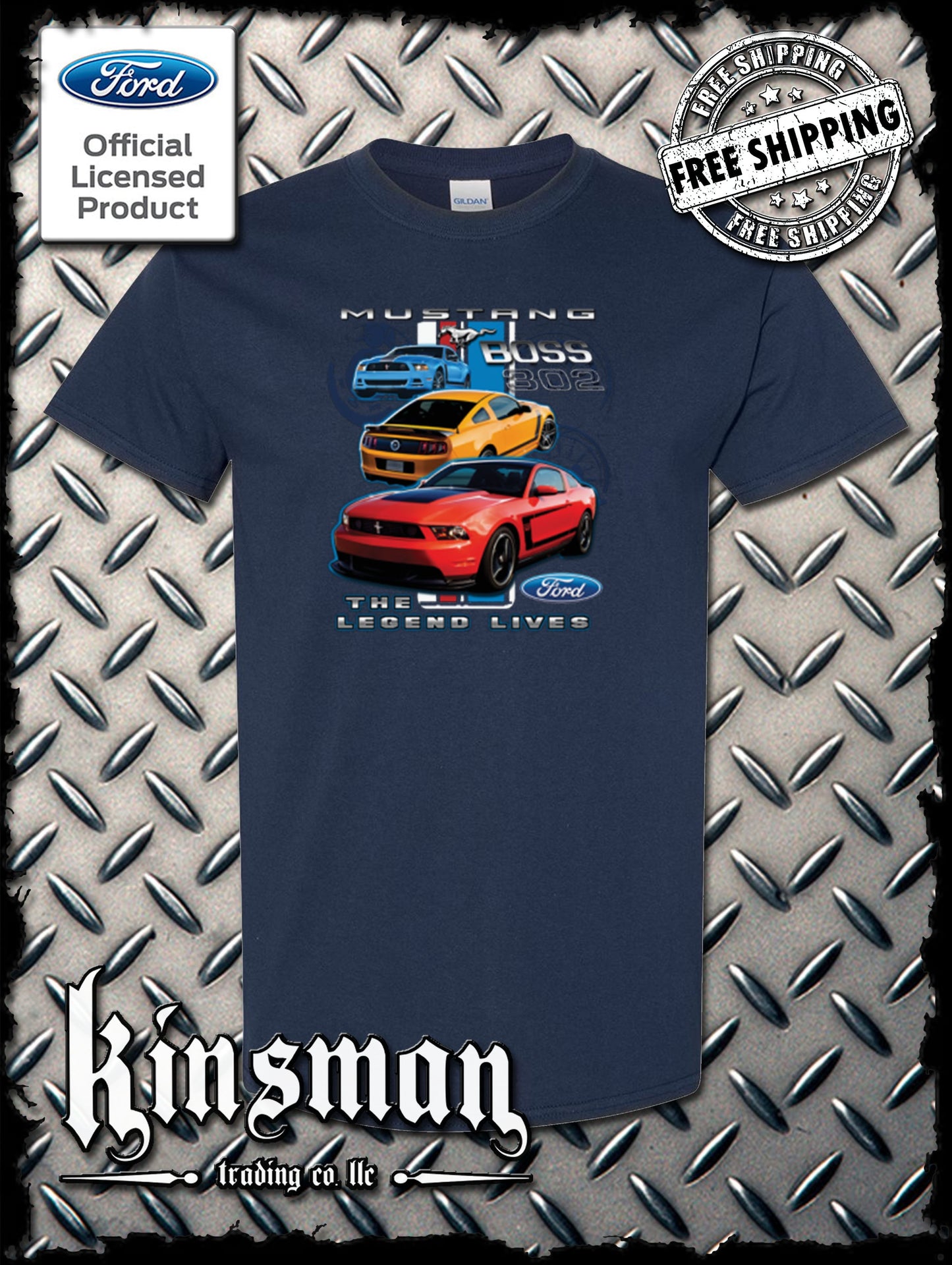 Ford Mustang The Legend Lives T-Shirt Boss 302