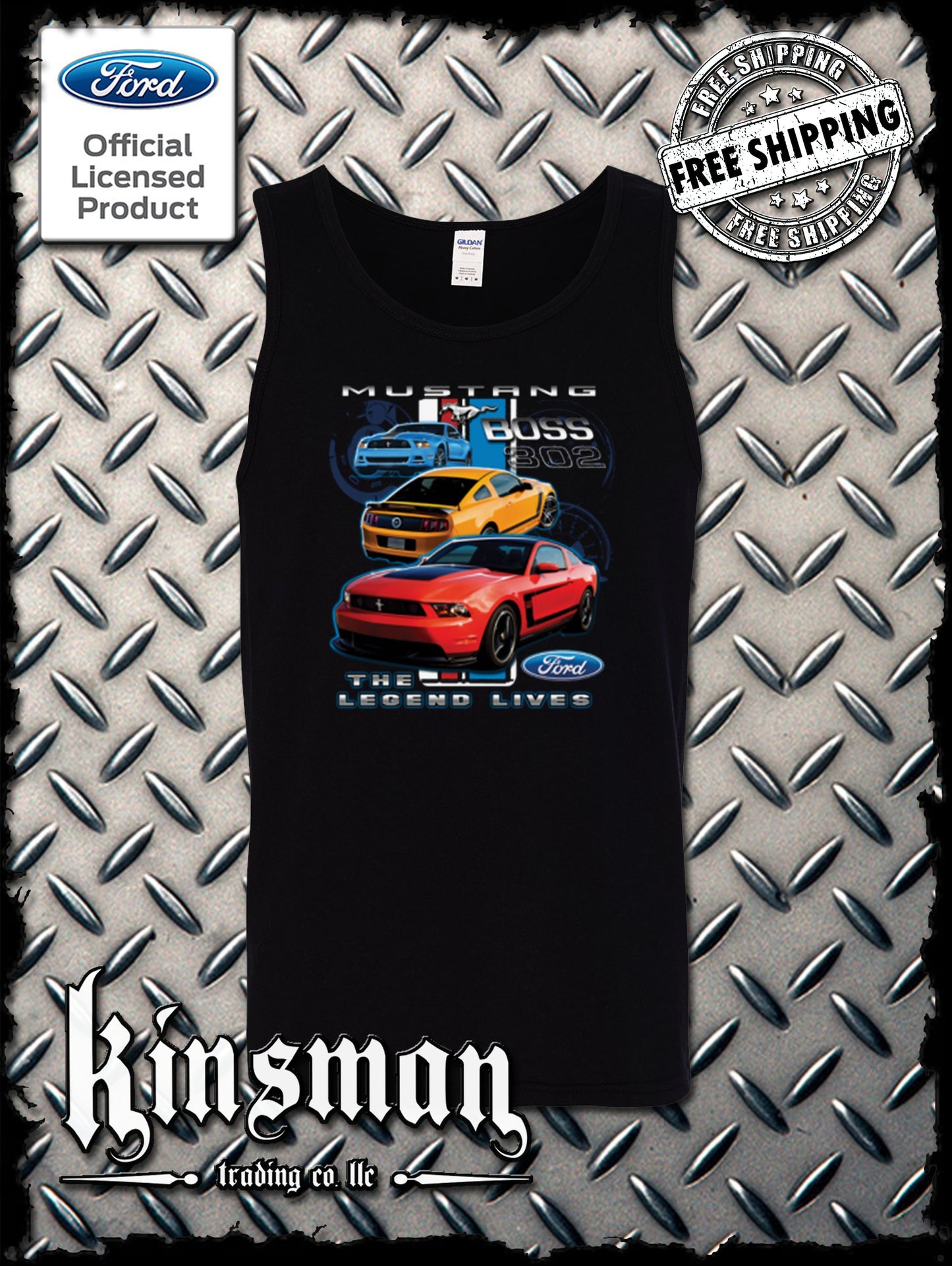 Ford Mustang The Legend Lives Tank Top T-Shirt Boss 302
