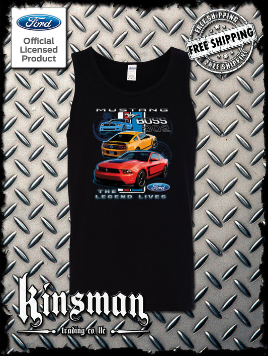 Ford Mustang The Legend Lives Tank Top T-Shirt Boss 302