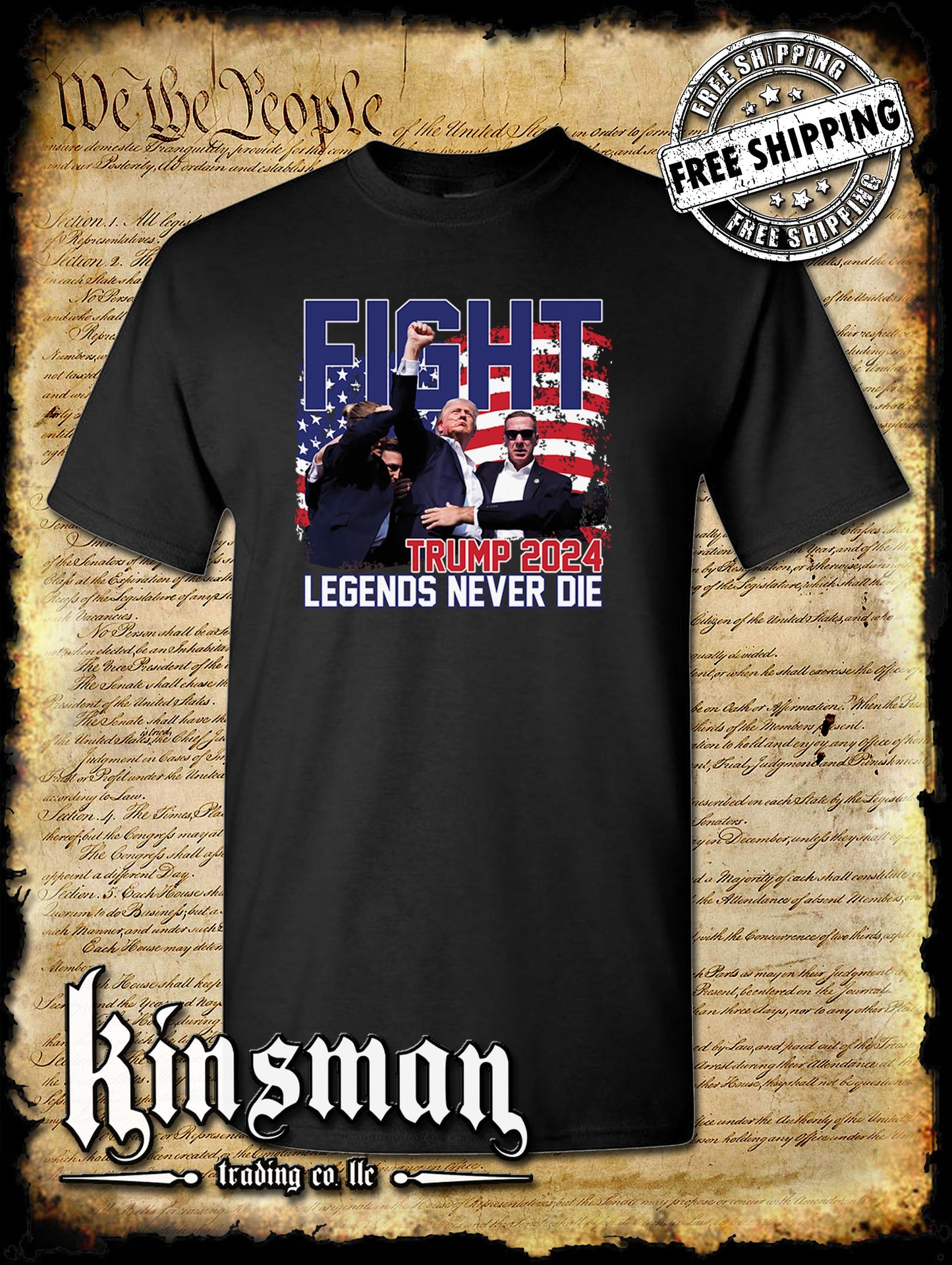 Legends Never Die Fight! T-Shirt Trump 2024 MAGA USA