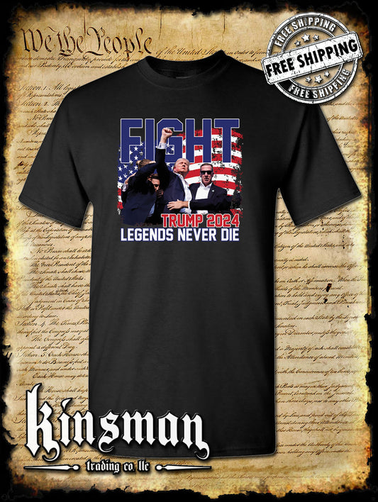 Legends Never Die Fight! T-Shirt Trump 2024 MAGA USA