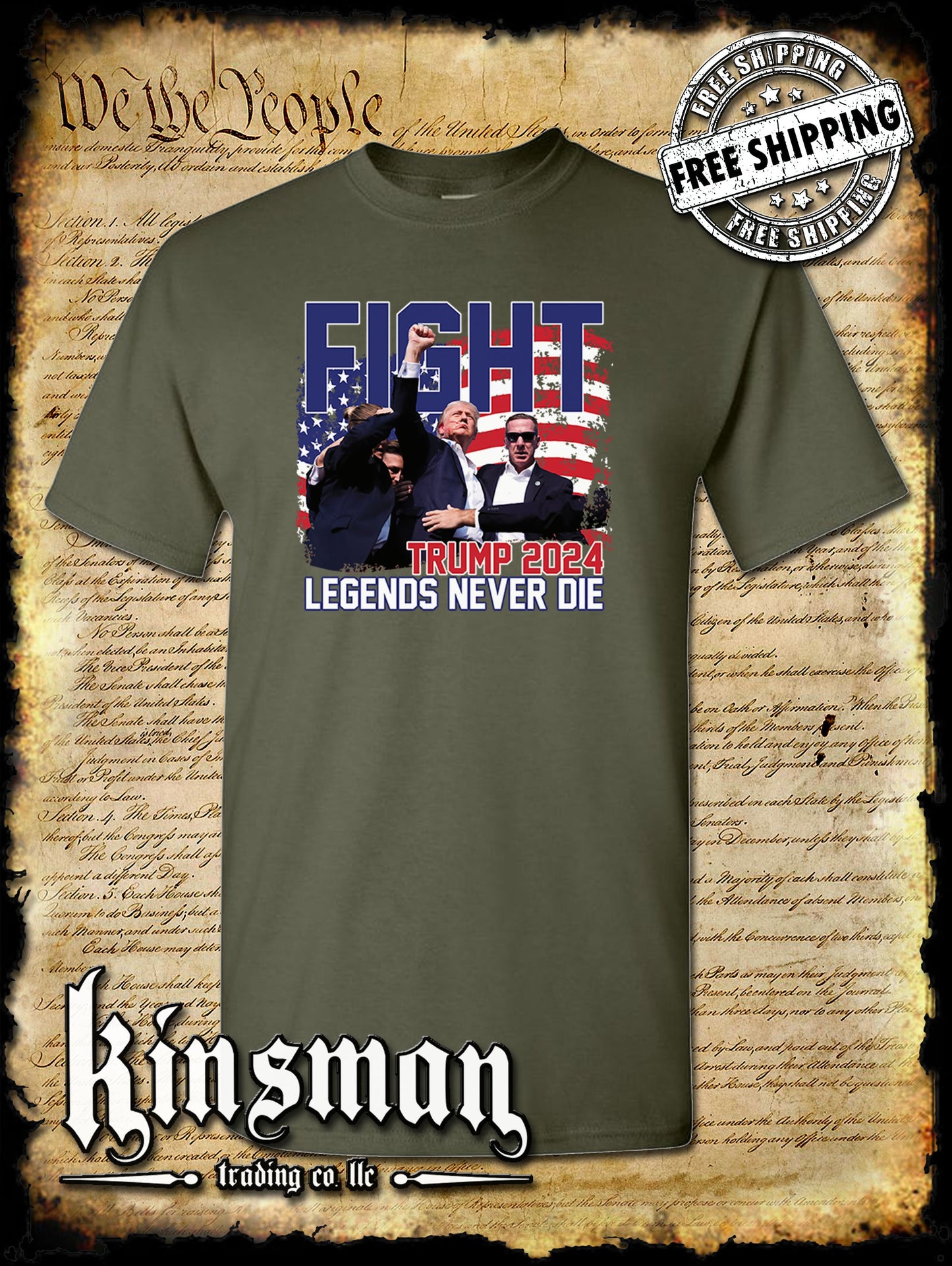 Legends Never Die Fight! T-Shirt Trump 2024 MAGA USA
