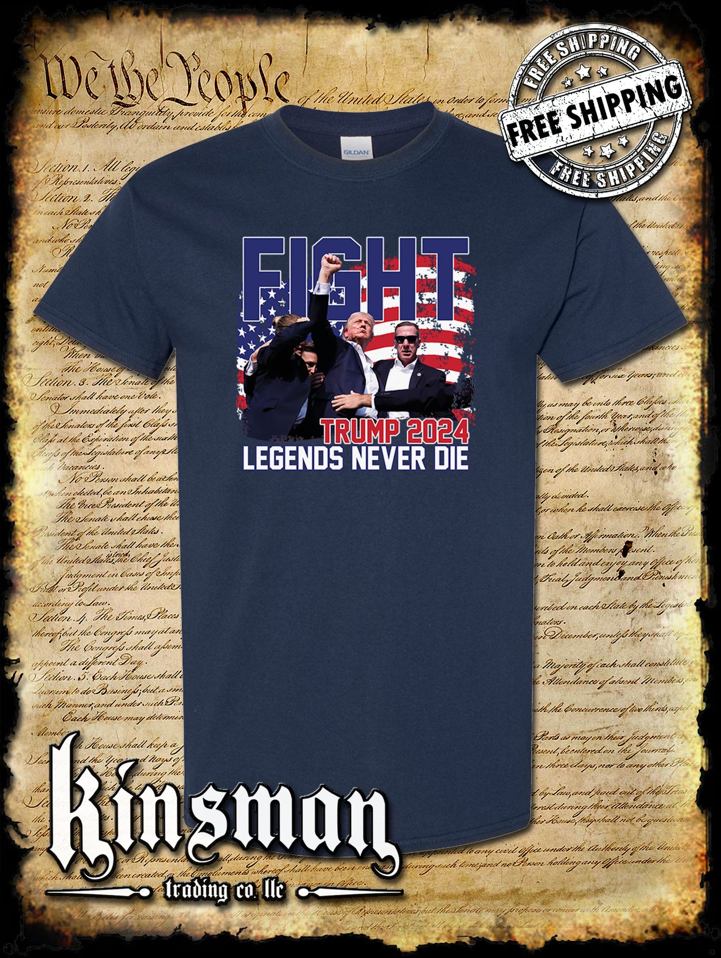 Legends Never Die Fight! T-Shirt Trump 2024 MAGA USA