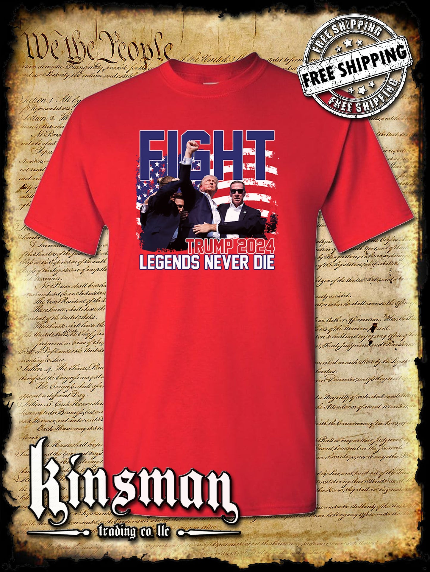 Legends Never Die Fight! T-Shirt Trump 2024 MAGA USA