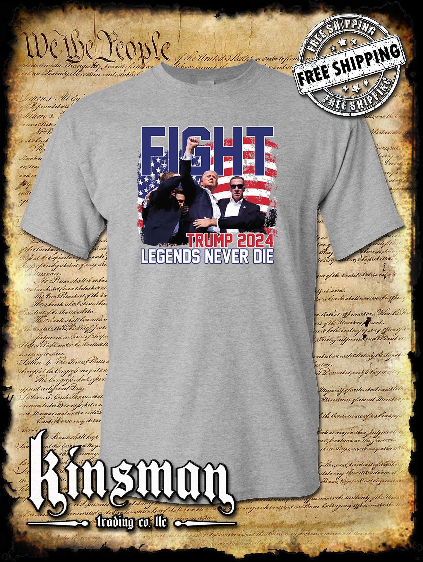 Legends Never Die Fight! T-Shirt Trump 2024 MAGA USA