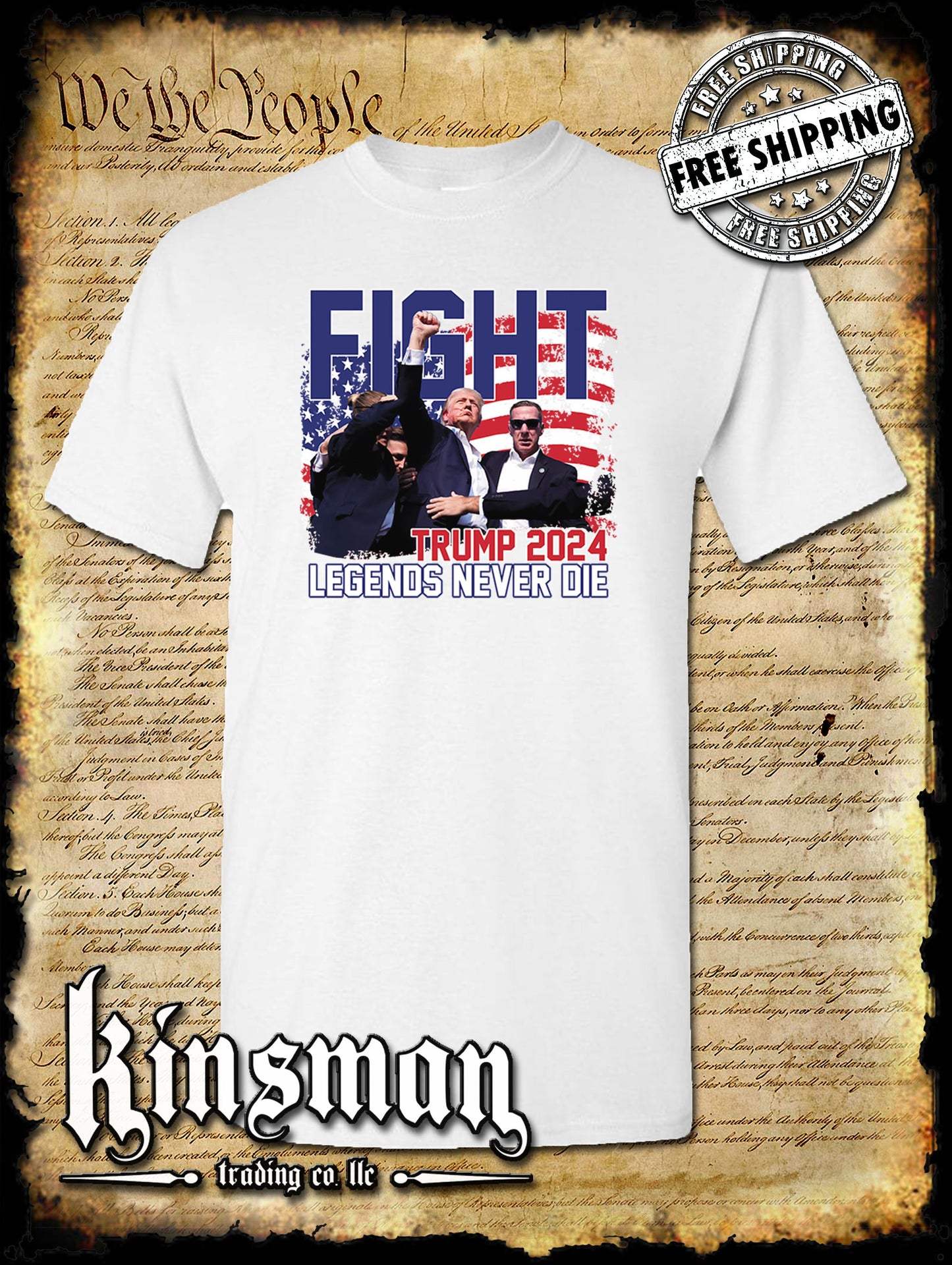 Legends Never Die Fight! T-Shirt Trump 2024 MAGA USA