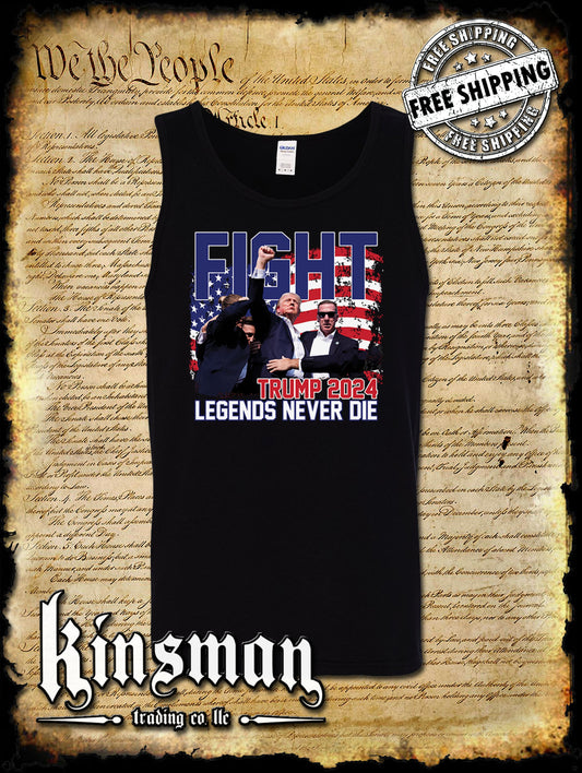 Legends Never Die Fight! Tank Top T-Shirt Trump 2024 MAGA USA