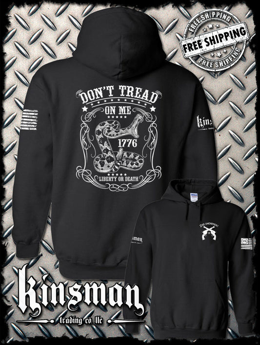 Don't Tread On Me, Liberty or Death w/ Revolvers Crest Hoodie / Sweatshirt