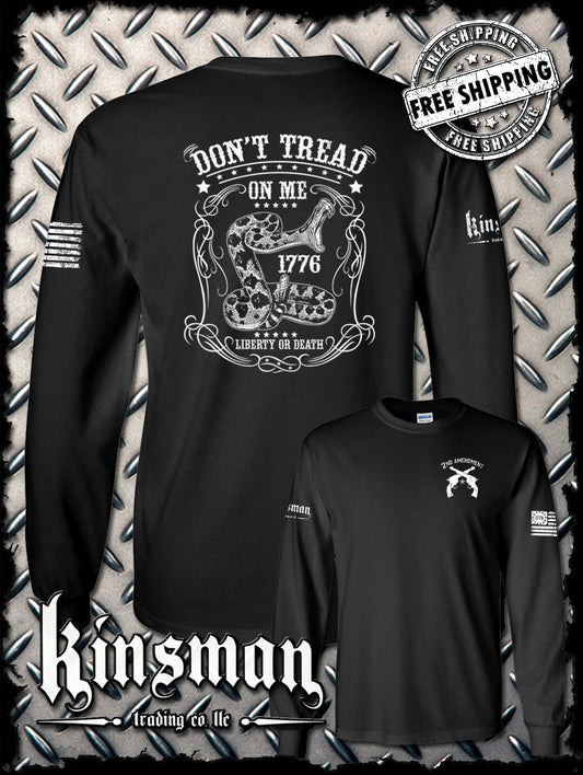 Liberty or Death Don't Tread on Me Snake / Revolvers Long Sleeve T-Shirt