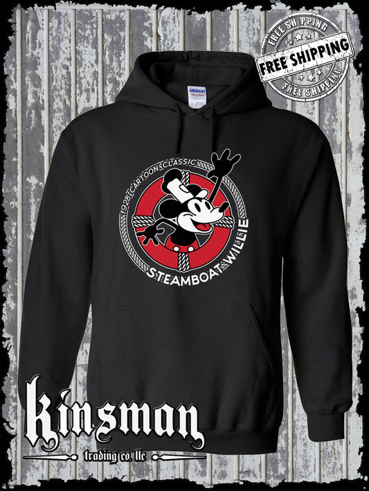 Steamboat Willie Life Preserver Hoodie / Sweatshirt Cartoon Mouse