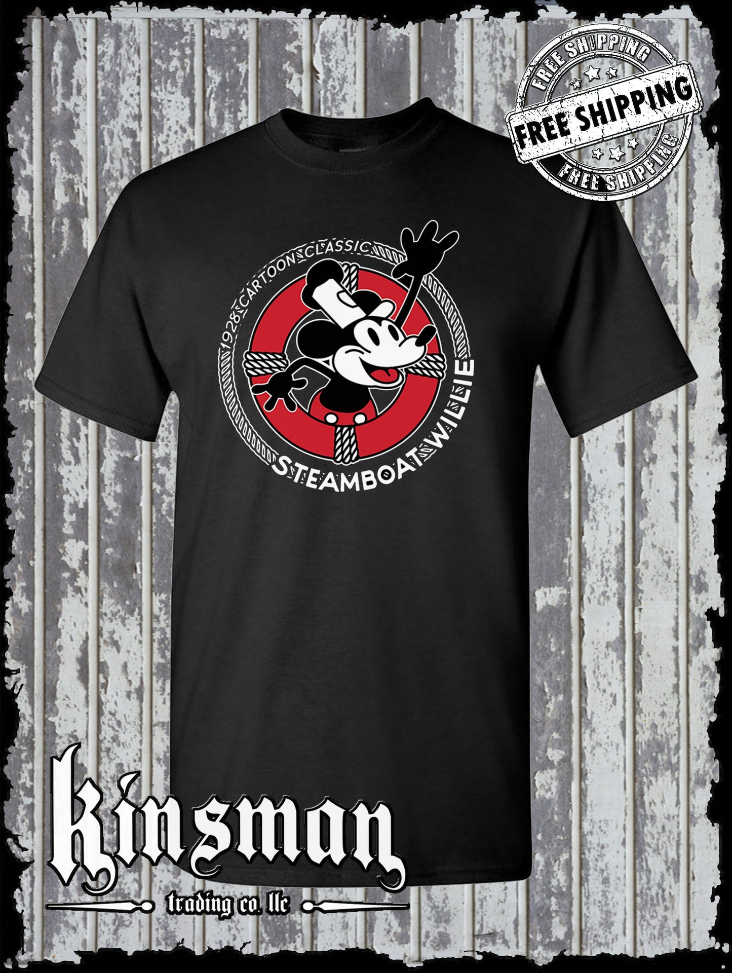 Steamboat Willie Life Preserver T Shirt / Cartoon Mouse