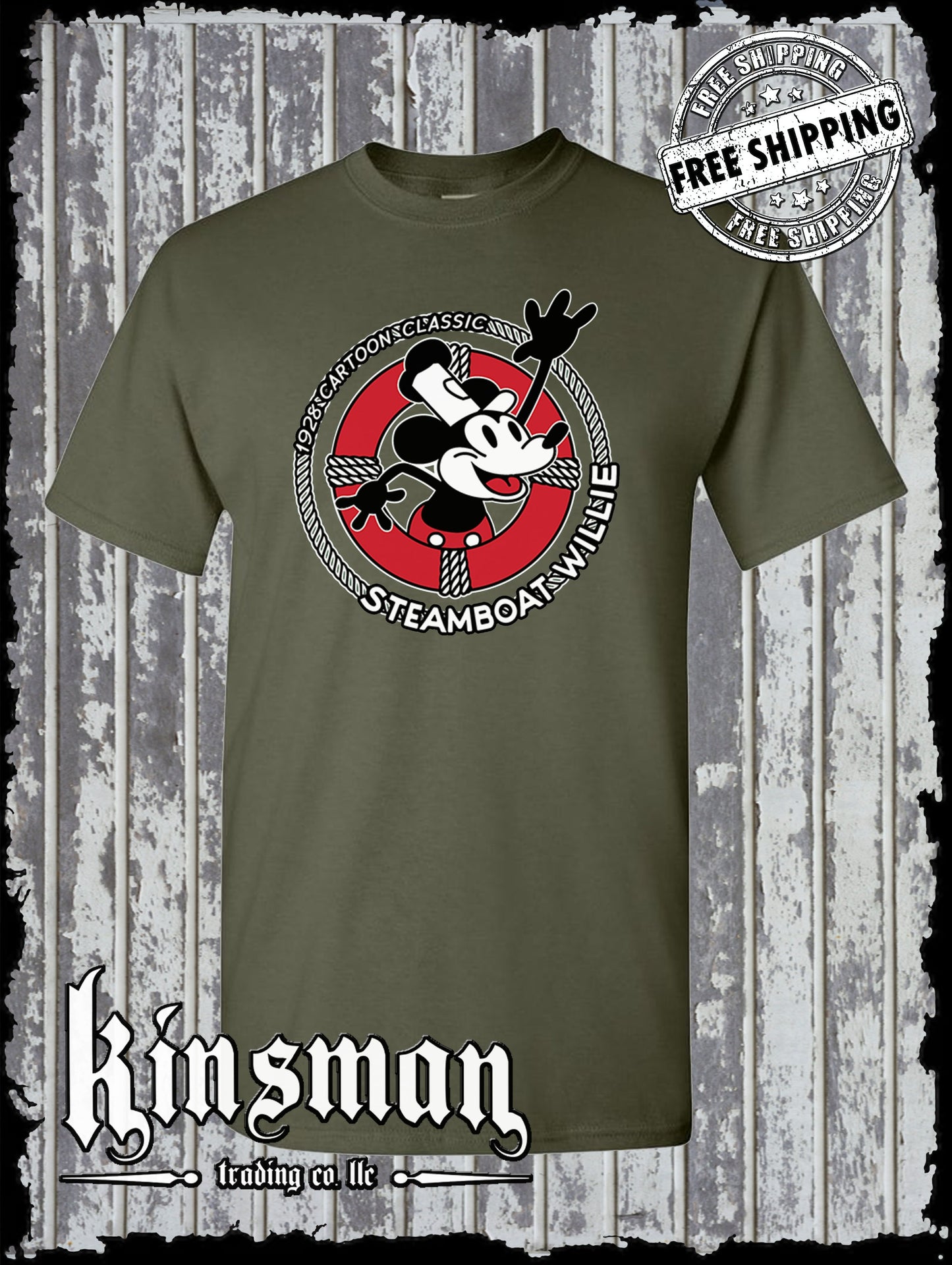 Steamboat Willie Life Preserver T Shirt / Cartoon Mouse