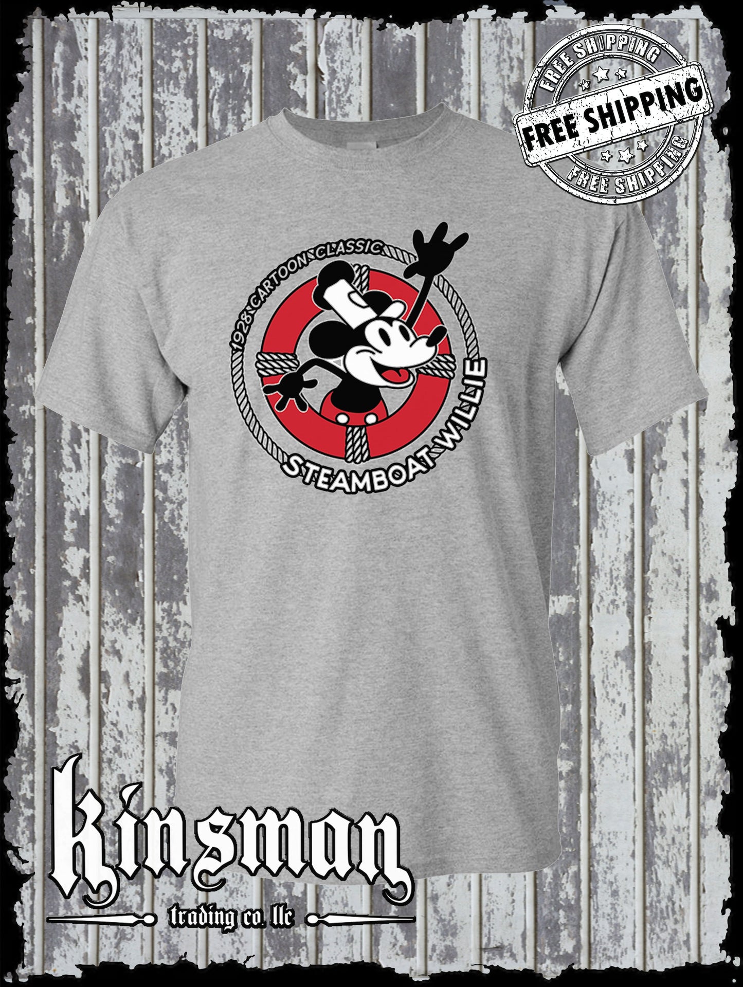 Steamboat Willie Life Preserver T Shirt / Cartoon Mouse