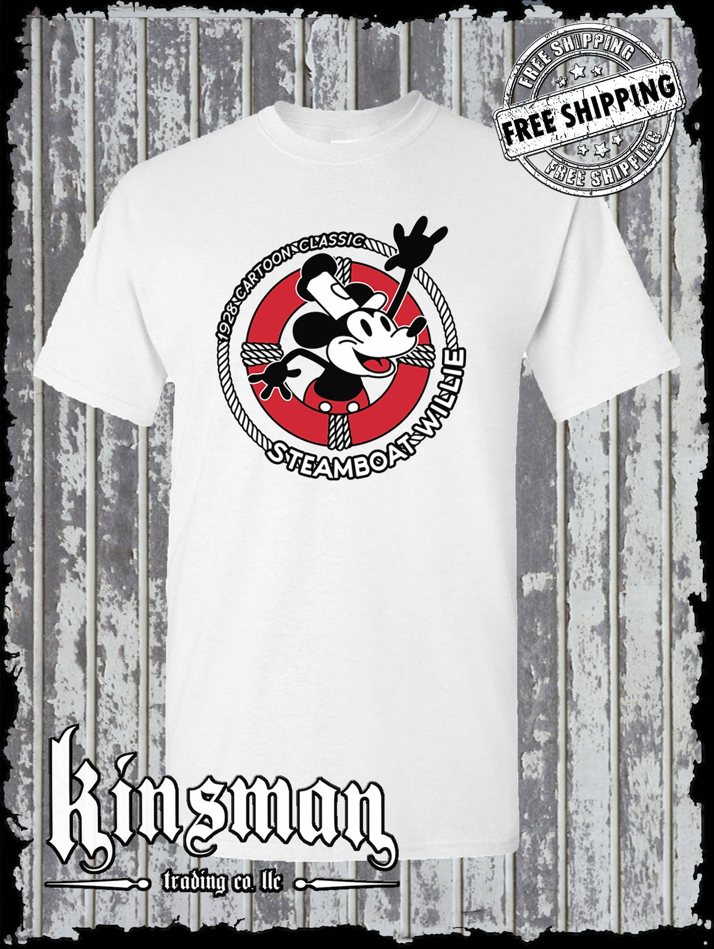 Steamboat Willie Life Preserver T Shirt / Cartoon Mouse