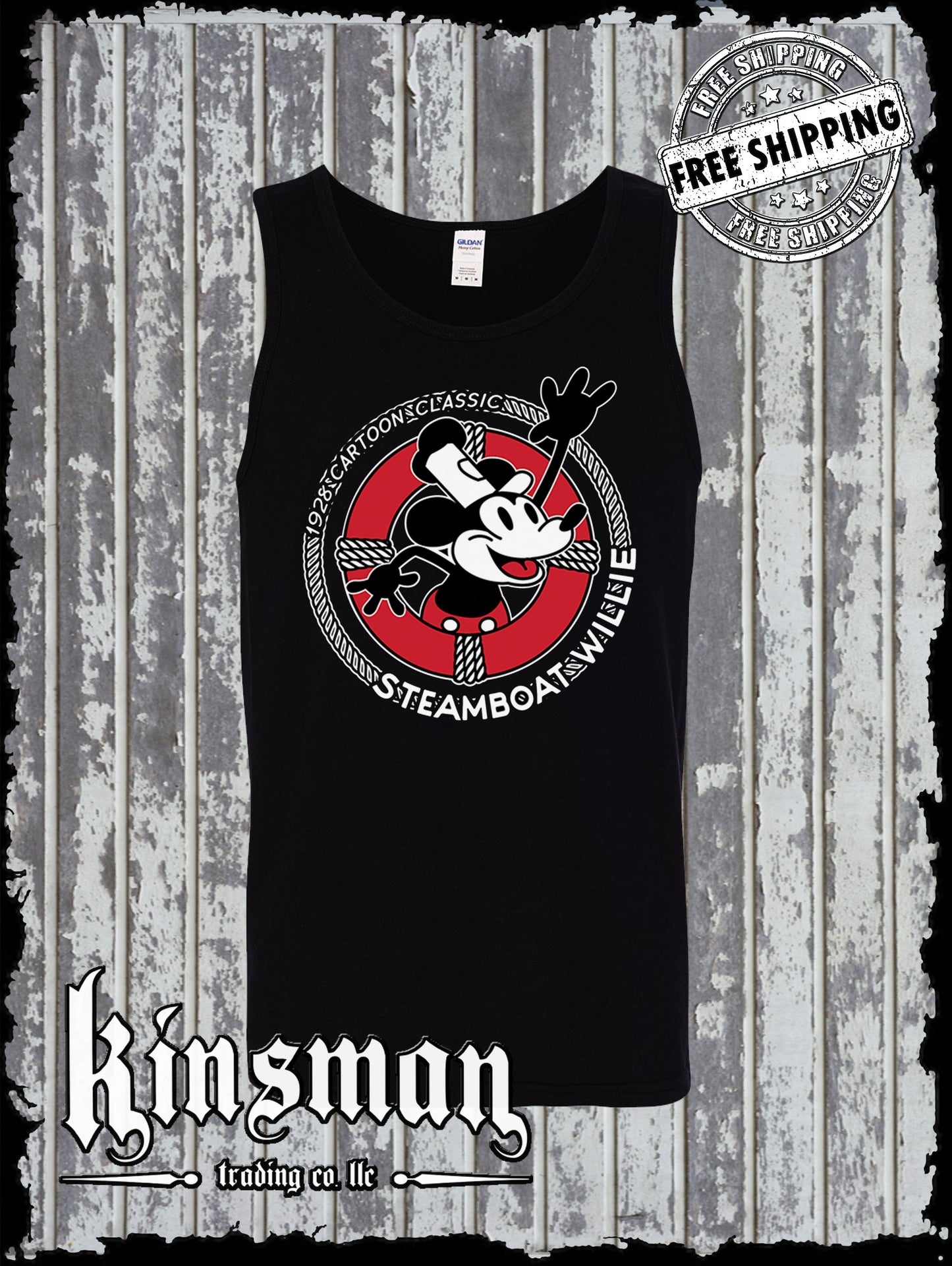 Steamboat Willie Life Preserver Tank Top T Shirt / Cartoon Mouse