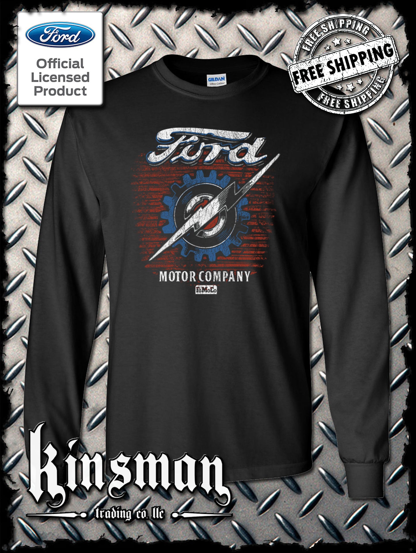 Ford Motor Company Lightning Logo Long Sleeve T-Shirt - Official Licensed Product