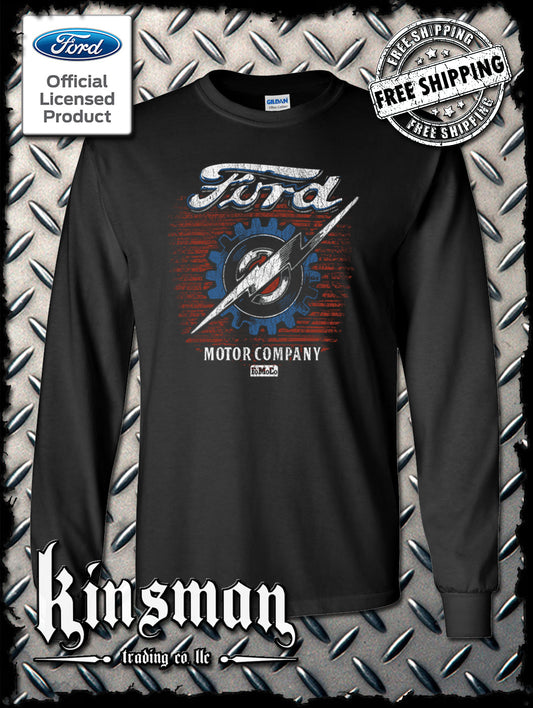 Ford Motor Company Lightning Logo Long Sleeve T-Shirt - Official Licensed Product