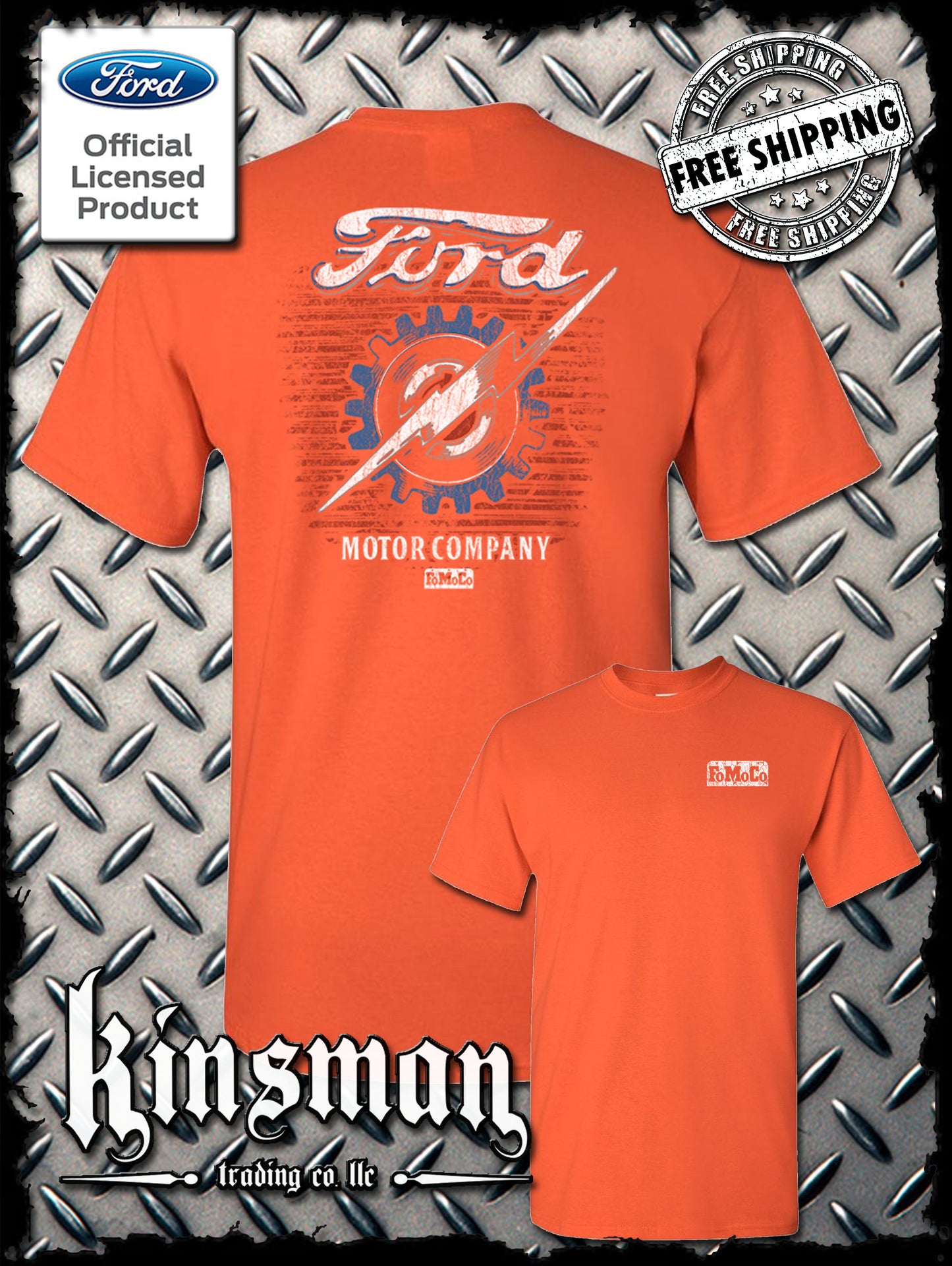 Ford Motor Company Lightning Logo 2-Sided T-Shirt - Official Licensed Product