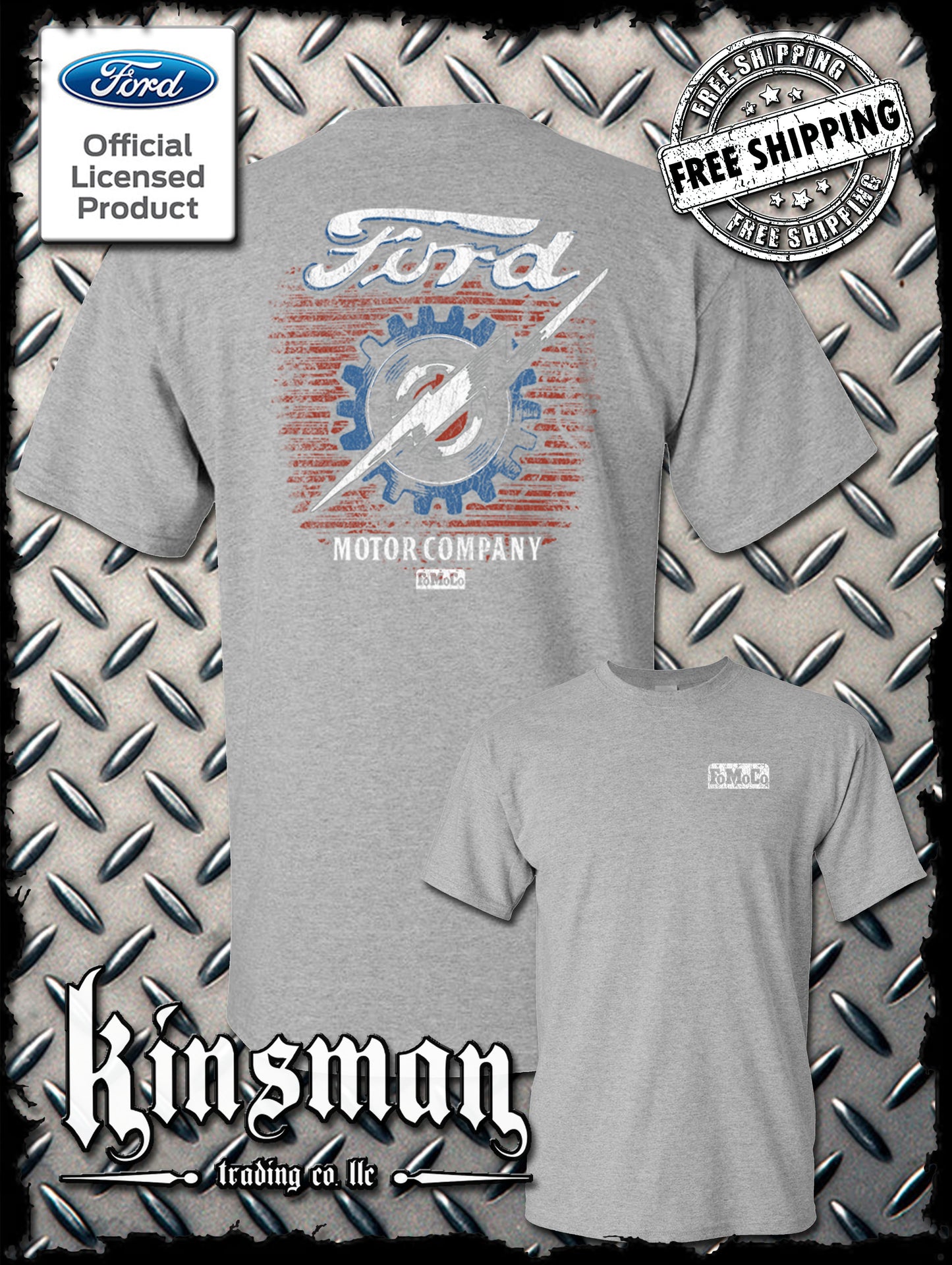 Ford Motor Company Lightning Logo 2-Sided T-Shirt - Official Licensed Product