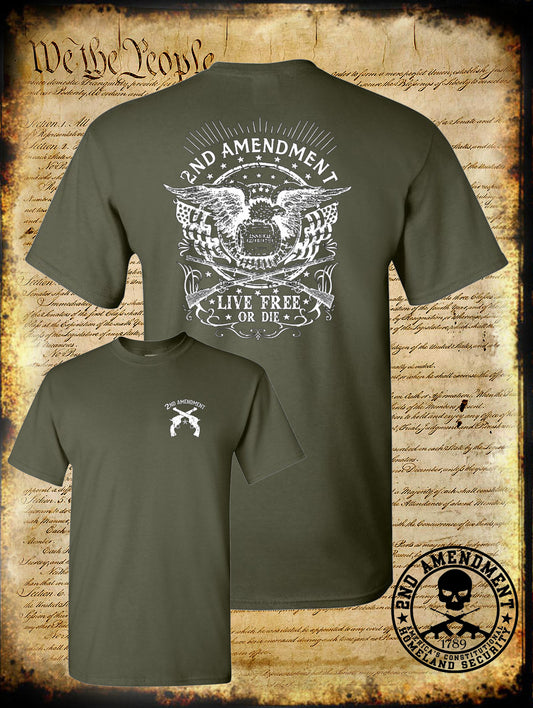 2nd Amendment Live Free or Die Issued 1791 2-Sided T-Shirt