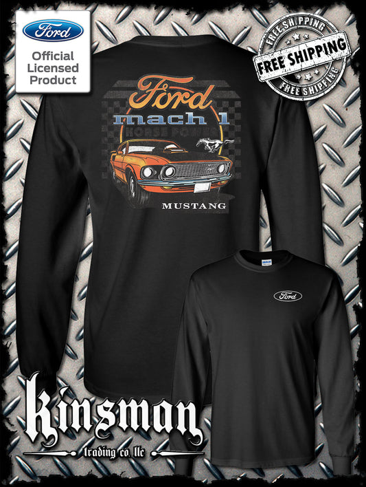 Ford Mustang Mach 1 Horsepower 2-Sided Long Sleeve T-Shirt - Official Licensed Product