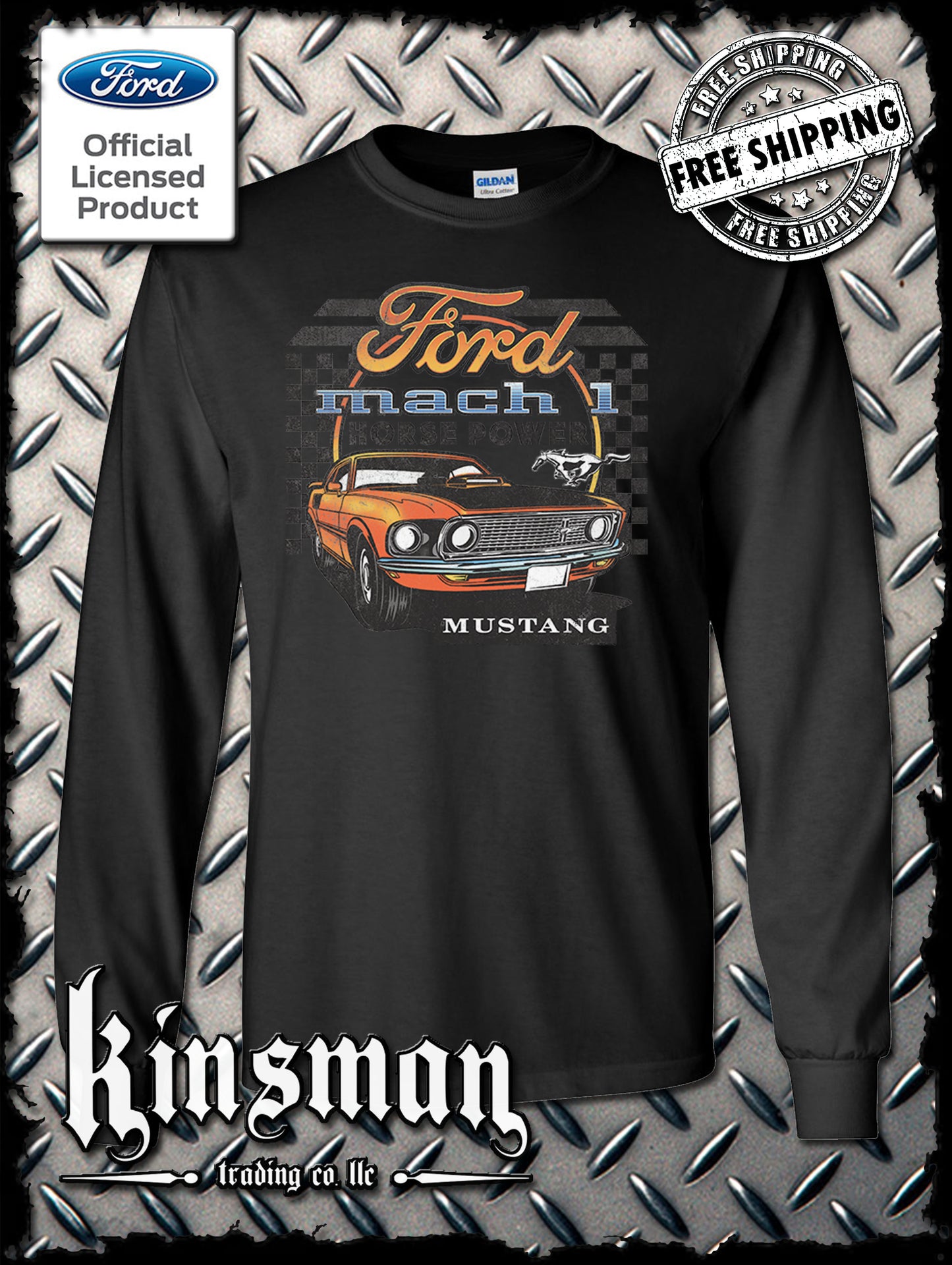 Ford Mustang Mach 1 Horsepower Long Sleeve T-Shirt - Official Licensed Product