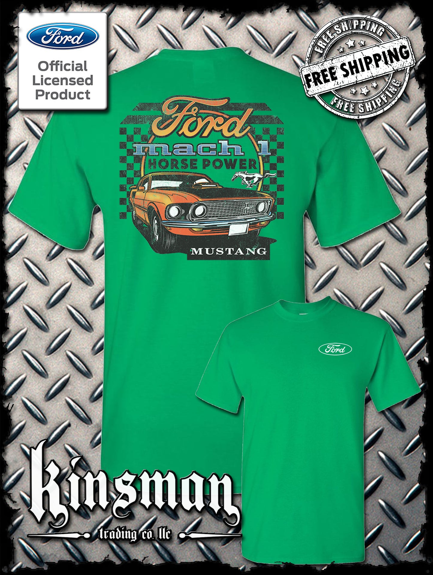 Ford Mustang Mach 1 Horsepower 2-Sided T-Shirt - Official Licensed Product