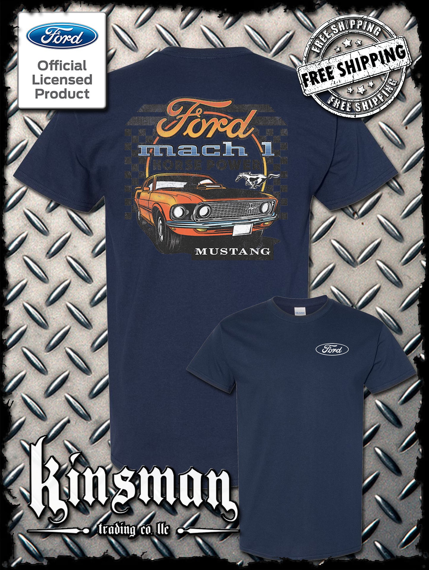 Ford Mustang Mach 1 Horsepower 2-Sided T-Shirt - Official Licensed Product