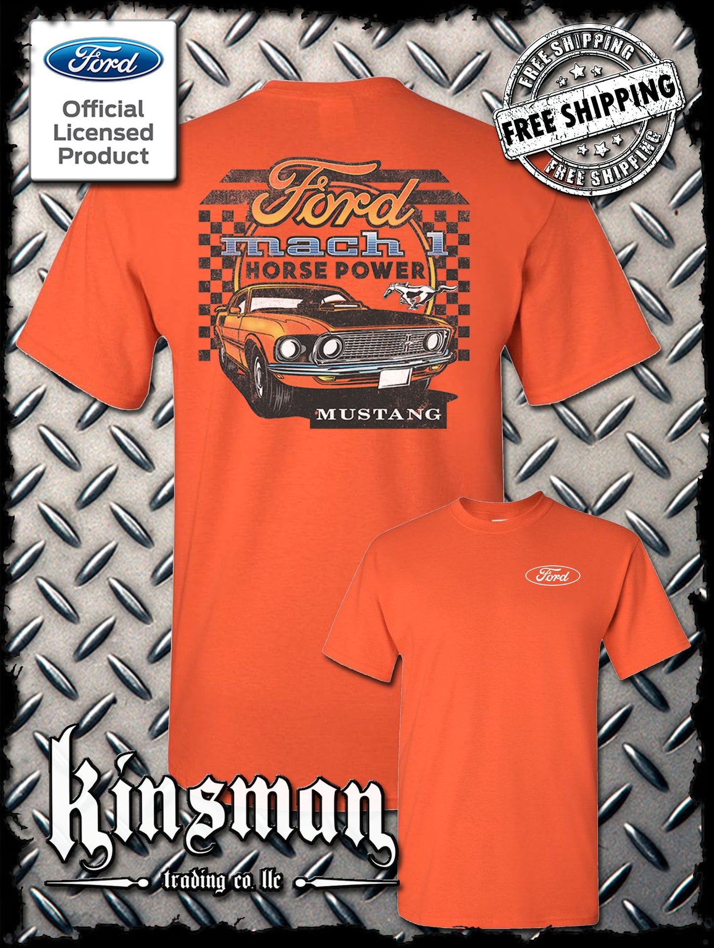 Ford Mustang Mach 1 Horsepower 2-Sided T-Shirt - Official Licensed Product