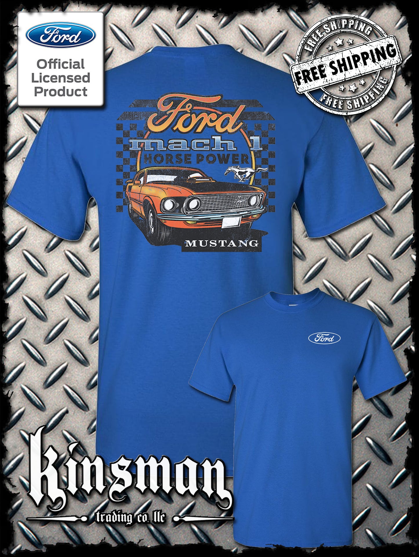 Ford Mustang Mach 1 Horsepower 2-Sided T-Shirt - Official Licensed Product